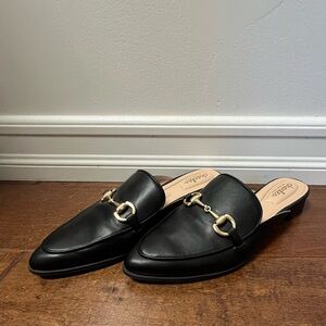 Black Slip-On mules